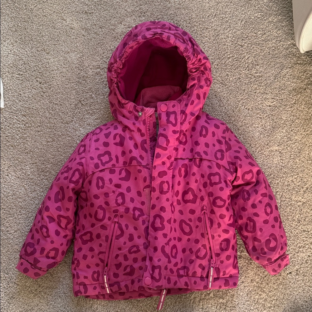 Cat & Jack Fuchsia Leopard Hooded Jacket